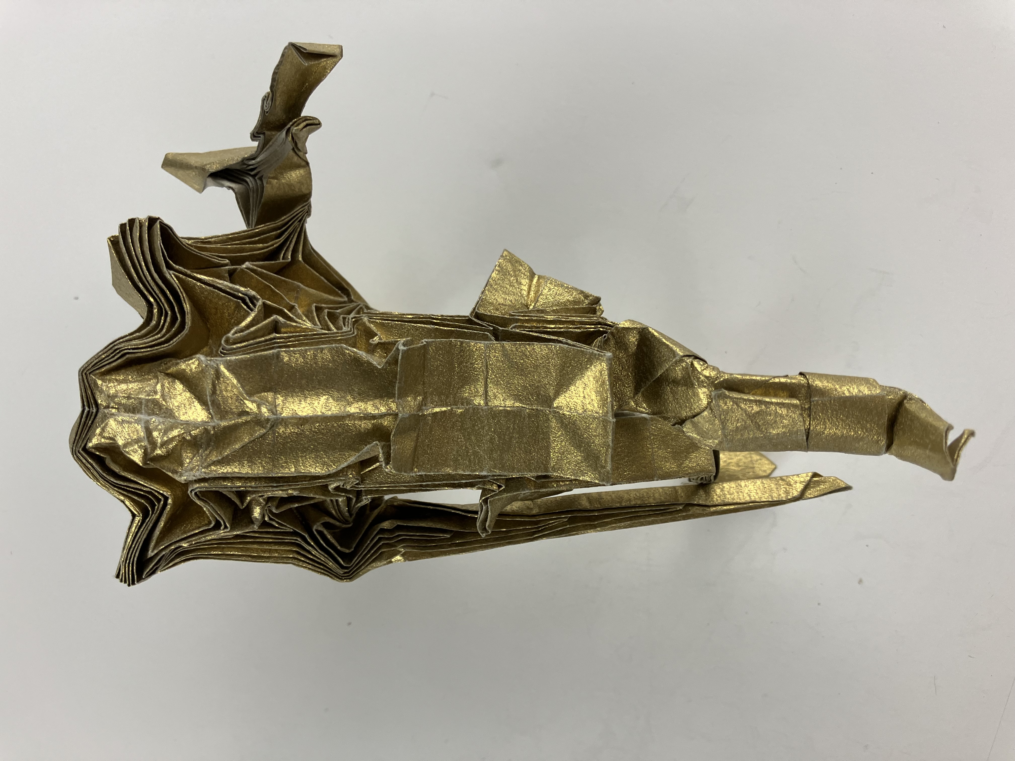 Gold origami figure