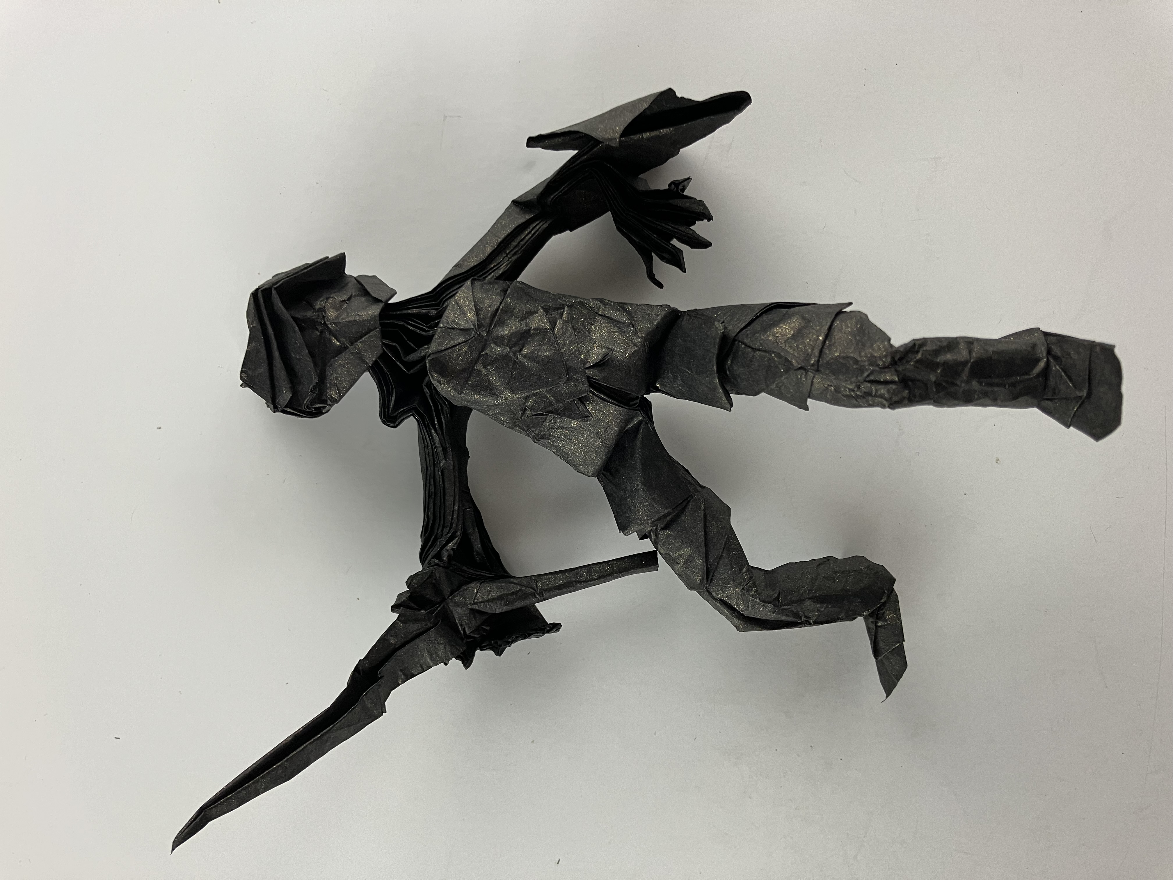 Black origami figure