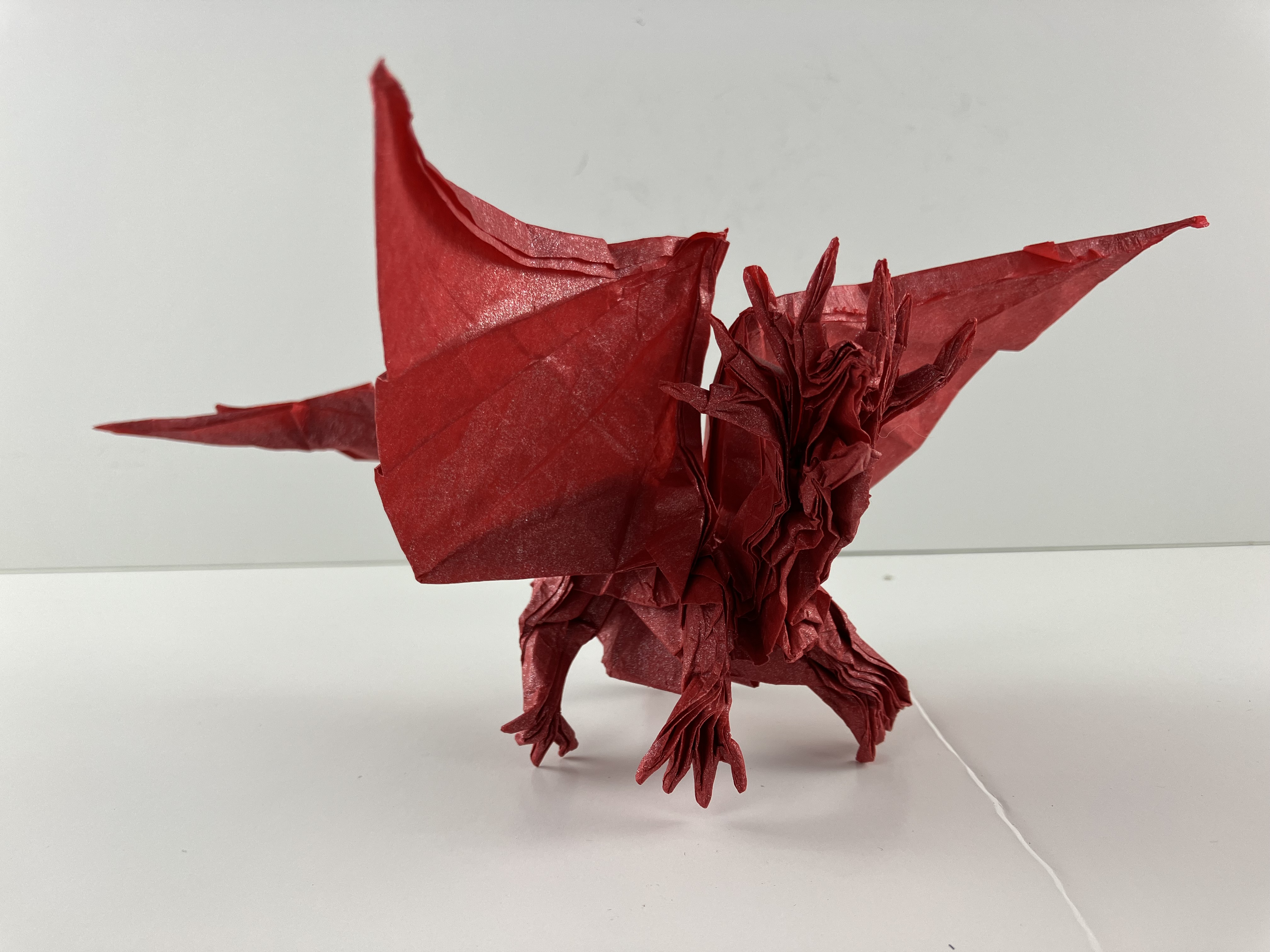 Red origami dragon